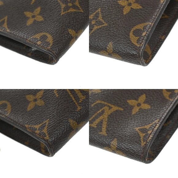 LOUIS VUITTON Logo BUCKET PM Pouch Bag Monogram Leather Brown France - Picture 7 of 14